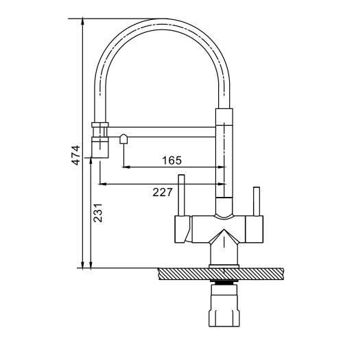 картинка Смеситель Splenka для кухни со съемным изливом на магните и подключением фильтра питьевой воды (S70.63.09) от магазина Сантехстрой