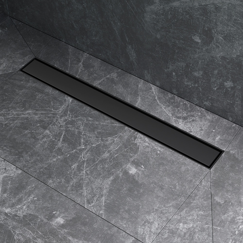 картинка W01SC-U11-060-04BM MasterFlow Трап для душа линейный универс затвор Tile 60см цвет черн мат от магазина Сантехстрой