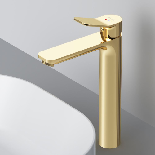 картинка F85A92099 X-Joy, смеситель д/умывальника высокий, золото от магазина Сантехстрой