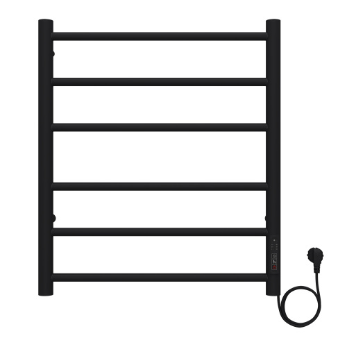 картинка Полотенцесушитель электрический AZARIO PARMA 500/600 6 секций, диммер справа, черный (AZ10856B) от магазина Сантехстрой