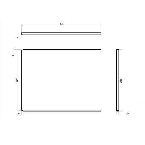 картинка W00A-000-070W-S Универсальная боковая панель для ванны 70 см от магазина Сантехстрой