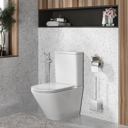 картинка Унитаз GR-4449SQ (670*380*850) напольный,безободковый, СМЫВ ТОРНАДО БЕСШУМНЫЙ, 2 места от магазина Сантехстрой