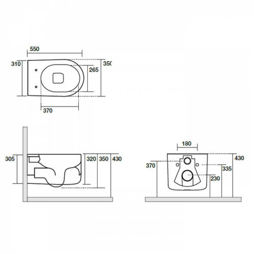 картинка Kerasan Nolita Унитаз безободковый подвесной 55х35 см, с креплениями WB9N, цвет белый глянцевый от магазина Сантехстрой