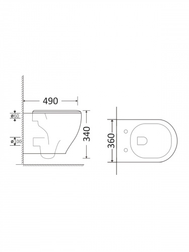 картинка Унитаз подвесной Orange C07-100w безободковый, сиденье с микролифтом от магазина Сантехстрой