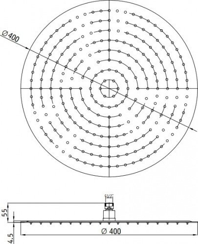 картинка Верхний душ RGW Shower Panels SP-81-40 B 21148140-04 Черный от магазина Сантехстрой
