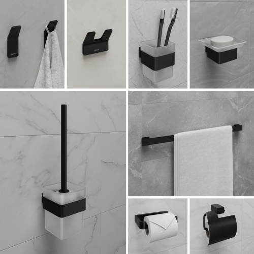 картинка Ёршик для унитаза Lemark SMOOTH LINE с держателем, чёрный матовый (9762020) от магазина Сантехстрой