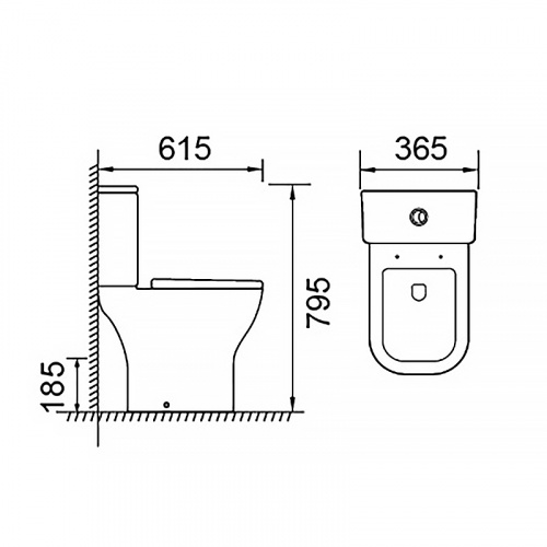 картинка Унитаз-компакт Azario Nigel 365х615х795 напольный, безободковый, слив "Tornado", быстросъемное сиденье микролифт (AZ-55T) от магазина Сантехстрой