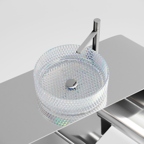 картинка CN6059 Умывальник чаша накладная круглая (цвет неон) Cristal 360*360*112мм от магазина Сантехстрой