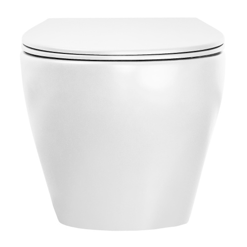 картинка Унитаз подвесной Azario Keras 370х520х360 безободковый, с быстросъемным сиденьем микролифт, белый глянцевый (AZ-99046W) от магазина Сантехстрой