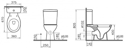 картинка Унитаз-компакт Norm Nord 9845B099-7202 с микролифтом от магазина Сантехстрой