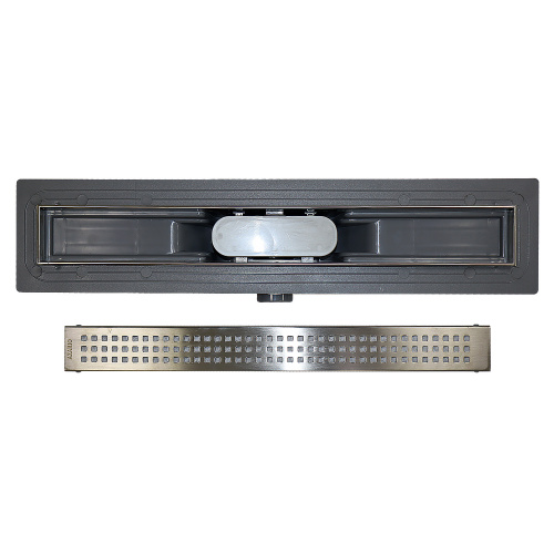 картинка Душевой лоток AZARIO CUBE 500 мм, боковой слив D40, пластиковый, решетка из нержавеющей стали (AZCP11-50 Cube) от магазина Сантехстрой