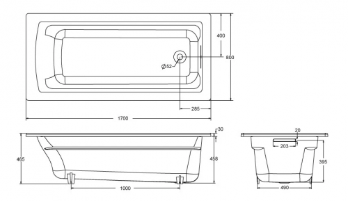 картинка Чугунная ванна Jacob Delafon Archer 170x80 E6D904-0 от магазина Сантехстрой