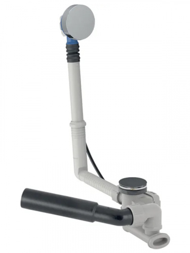 картинка 150.520.21.6 Слив-перелив Geberit, d52, длина 26 см, с декоративным комплектом: Глянцевый хром от магазина Сантехстрой