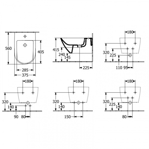 картинка Подвесное биде Villeroy & Boch Subway 3.0 447000R1 от магазина Сантехстрой