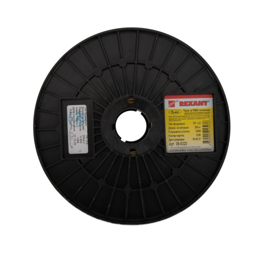 картинка Трос стальной в ПВХ оплетке d=2,0 мм,  прозрачный (бухта 200 м) REXANT от магазина Сантехстрой