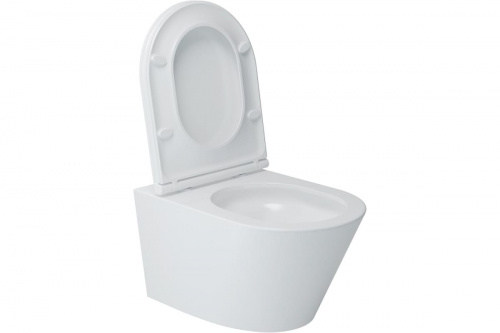 картинка Подвесной безободковый унитаз Art&Max BARI с вихревым смывом, в комплекте с креплением AM822-V от магазина Сантехстрой