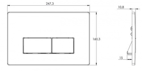 картинка Кнопка смыва Azario 24.7х2.5х16 , пластик, цвет Золото (AZ-8200-0091/AZ-P58-0160) от магазина Сантехстрой