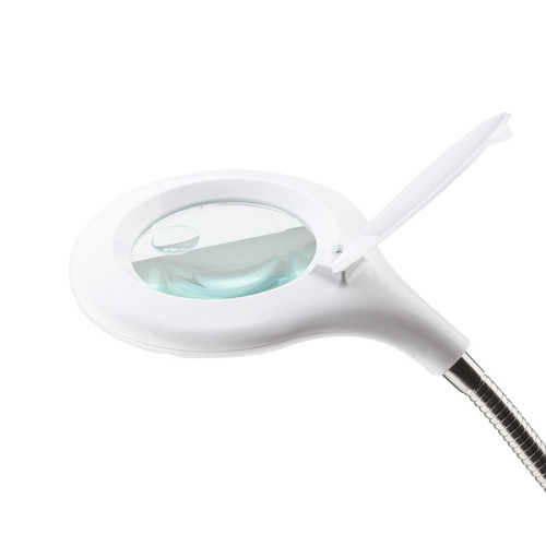 картинка Лупа настольная 3D+12D с подсветкой 60LED,  прищепка,  ø100мм,  белая (8096) REXANT от магазина Сантехстрой