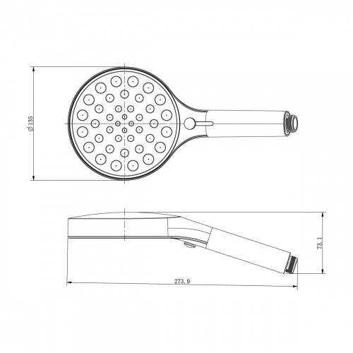 картинка Комплект Inspire VSHH-3I2AHCH, верхний душ с держателем, ручной душ с шлангом, хром от магазина Сантехстрой