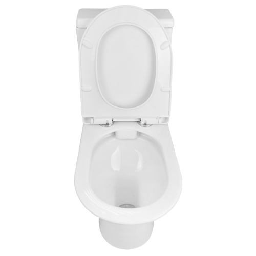 картинка Унитаз-компакт Azario Fretta new 370х615х790 напольный, безободковый в комплекте с бачком и сиденьем дюропласт, микролифт (AZ-1223) от магазина Сантехстрой