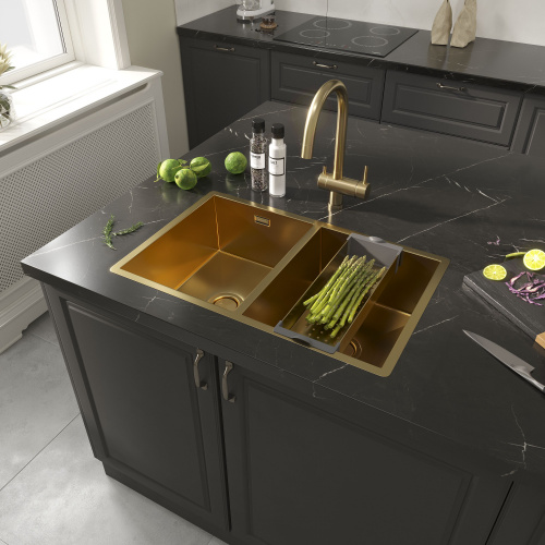 картинка Коландер для кухонной мойки Reflexion Arno RX3014GD брашированное золото от магазина Сантехстрой