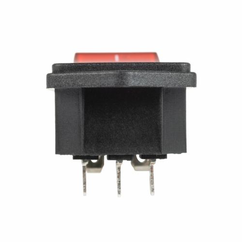 картинка Выключатель клавишный 250 V 6 А (4с) ON-OFF красный с подсветкой и штекером C14 3PIN REXANT от магазина Сантехстрой