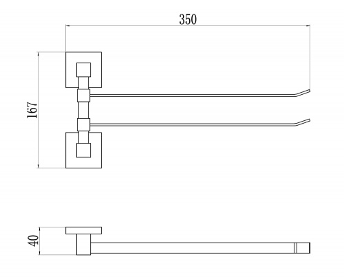 картинка Держатель для полотенец поворотный (2-ой) Savol S-06502C от магазина Сантехстрой
