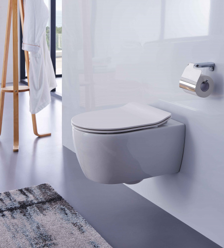 картинка Унитаз SSWW CT2038V (485*360*330) подвесной БЕЗОБОДКОВЫЙ с тонкой крышкой, 1 место от магазина Сантехстрой