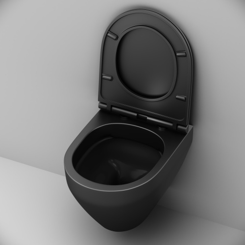 картинка C701700MBSC Spirit V2.0 подвесной унитаз FlashClean с сиденьем микролифт, черн мат от магазина Сантехстрой