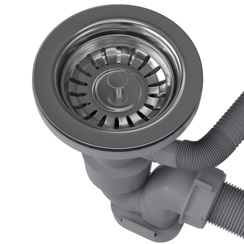 картинка Сифон для одночашевой кухонной мойки с выпуском Reflexion Arno RX3001SS полированная сталь от магазина Сантехстрой