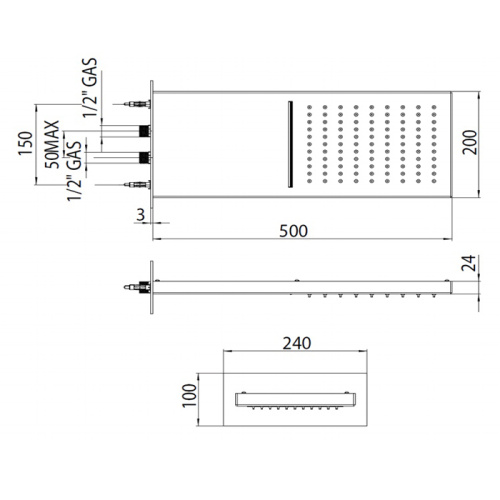 картинка BOSSINI Душевая панель MANHATTAN 2 режима, цвет: хром от магазина Сантехстрой