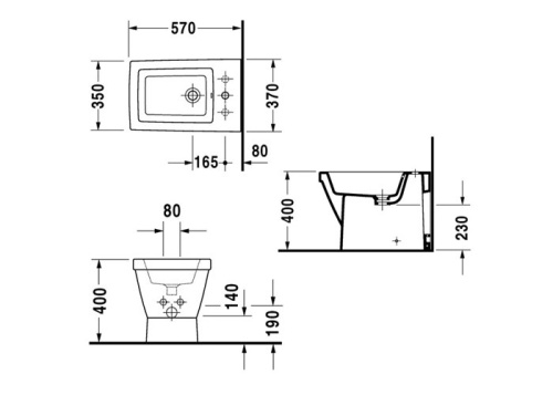 картинка Биде напольное Duravit 2nd floor 0136100000 от магазина Сантехстрой