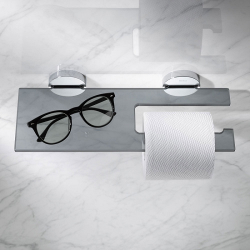 картинка Держатель туалетной бумаги Keuco Edition 90 19073 018000 с полочкой Хром Серый от магазина Сантехстрой