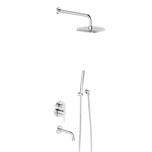 картинка 936510000 Scandinavian Pure встраиваемая душевая система с ванно-душевым смесителем и изливом, хром от магазина Сантехстрой