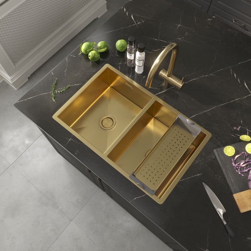 картинка Кухонная мойка Reflexion Garda RX2170GD брашированное золото от магазина Сантехстрой