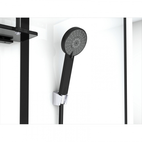 картинка Душевая кабина Black&White Galaxy 8010000 с гидромассажем профиль Черный задняя стенка Белая от магазина Сантехстрой