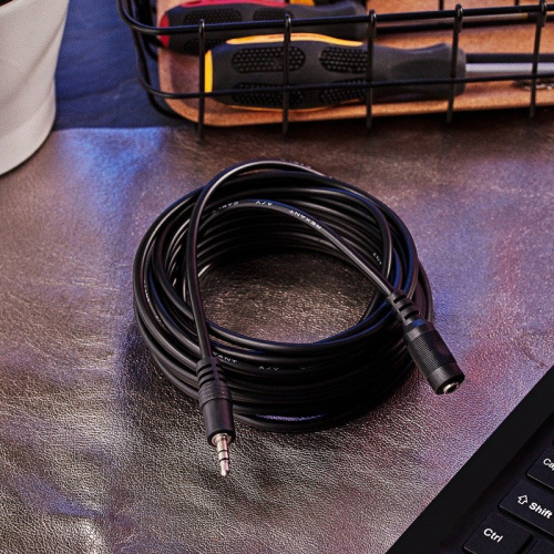 картинка Шнур Стерео 3,5мм гнездо - Стерео 3,5мм штекер,  5м REXANT от магазина Сантехстрой