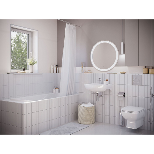 картинка Раковина подвесная Santek "Лонги-60" 600х420х195 фарфор, 1 отверстие под смеситель, белая (1.WH50.1.756) от магазина Сантехстрой