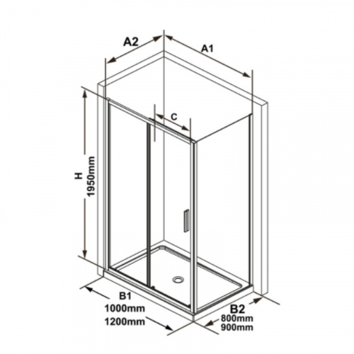 картинка Душевая стенка Ravak Blix Slim BLSPS-90 X9BM70300Z1 профиль Черный стекло Transparent от магазина Сантехстрой