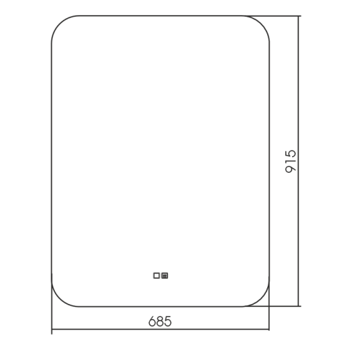 картинка Pallada 685х915 - 2 (подогрев, сенсорный выключатель) зеркало от магазина Сантехстрой
