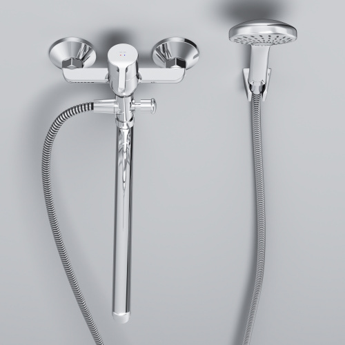 фото f85b90100 x-joy s, смеситель д/ванны/душа, излив 325 мм, душевой набор, хром, шт