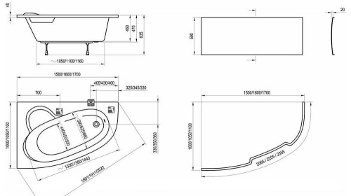 картинка Акриловая ванна Ravak Asymmetric 160x105 R C471000000 от магазина Сантехстрой