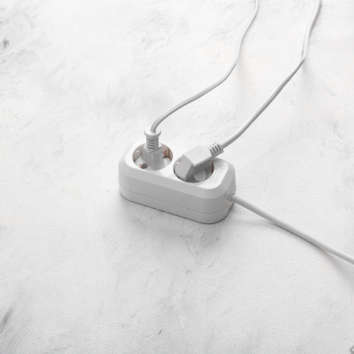 картинка Удлинитель 2 гнезда,  1,5м,  3х0,75мм²,  с/з,  белый PROconnect от магазина Сантехстрой