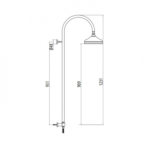 картинка Gattoni PD Душевая колонка  с верхним душем 200мм (с шланговым подсоединением), цвет бронза  sale  НЕ Произв!!! от магазина Сантехстрой
