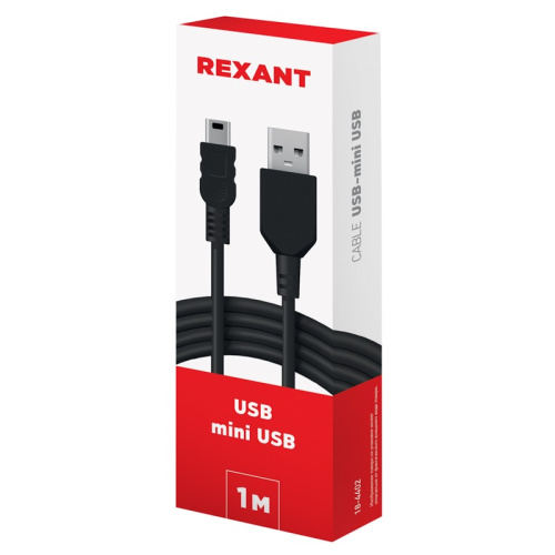 картинка Кабель USB-mini USB/PVC/black/1m/REXANT от магазина Сантехстрой