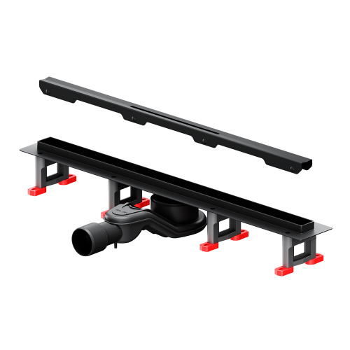 картинка W01SC-S11-060-05BM MasterFlow Трап для душа линейный универс затвор Slim line 60см цвет черн мат от магазина Сантехстрой
