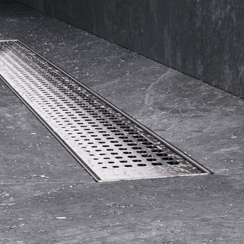 картинка W01SC-P11-070-01SB MasterFlow Трап для душа линейный универс затвор Cut Gradient 70см цвет сталь мат от магазина Сантехстрой