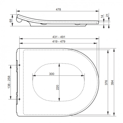 картинка TOTO MH Сиденье Slim 39.4x49.3x6.8см, для унитазов CW161Y, CW162Y, CW163Y, с петлями из нерж.стали микролифт цвет: белый от магазина Сантехстрой