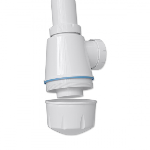 картинка Сифон для кух. мойки BathMaster BM0201SP двумя выпусками и гибкой трубой (1 1/2"- Ø40/50) от магазина Сантехстрой