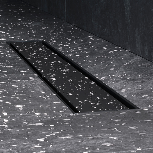 картинка W01SC-U11-050-04BM MasterFlow Трап для душа линейный универс затвор Tile 50см цвет черн мат от магазина Сантехстрой